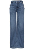 Wide Leg Jeans mit Knopfdetails