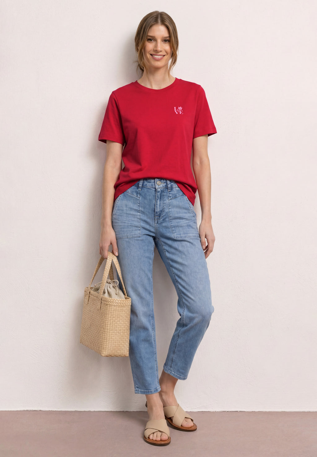 T-Shirt mit Rundhals und Printdetail