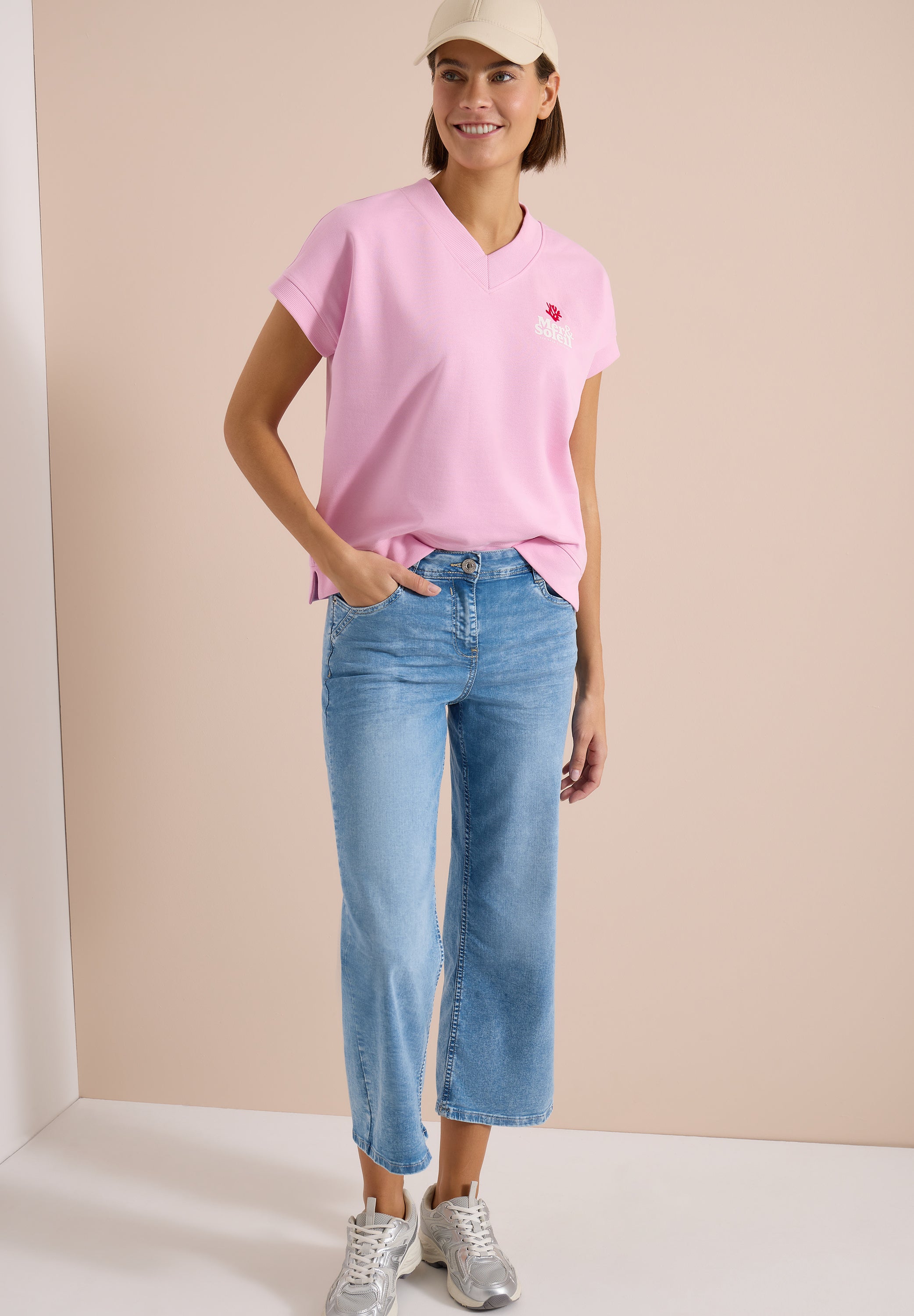 Kurzarm Sweatshirt mit Backprint