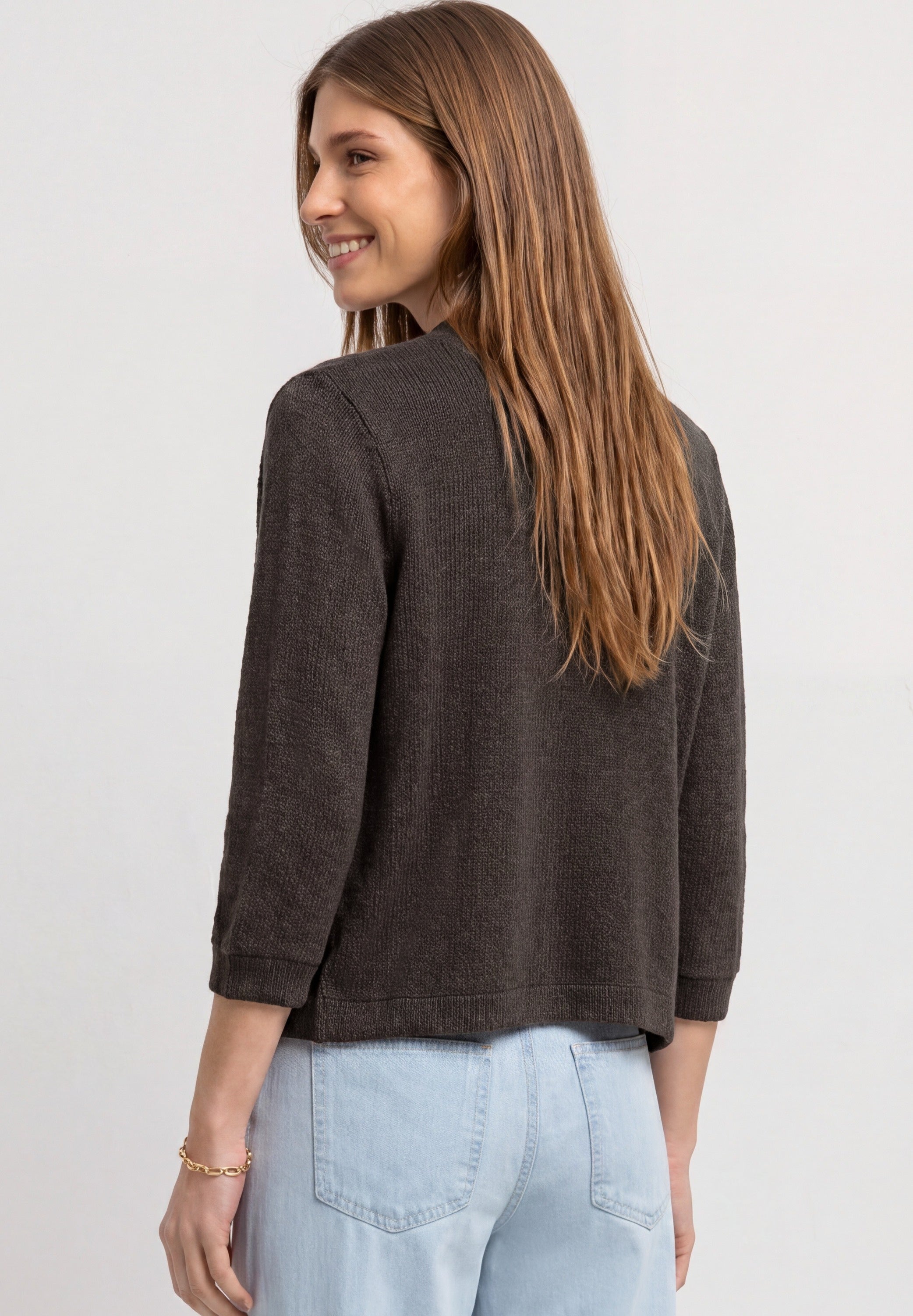 Langarm Jacke im Strick-Look