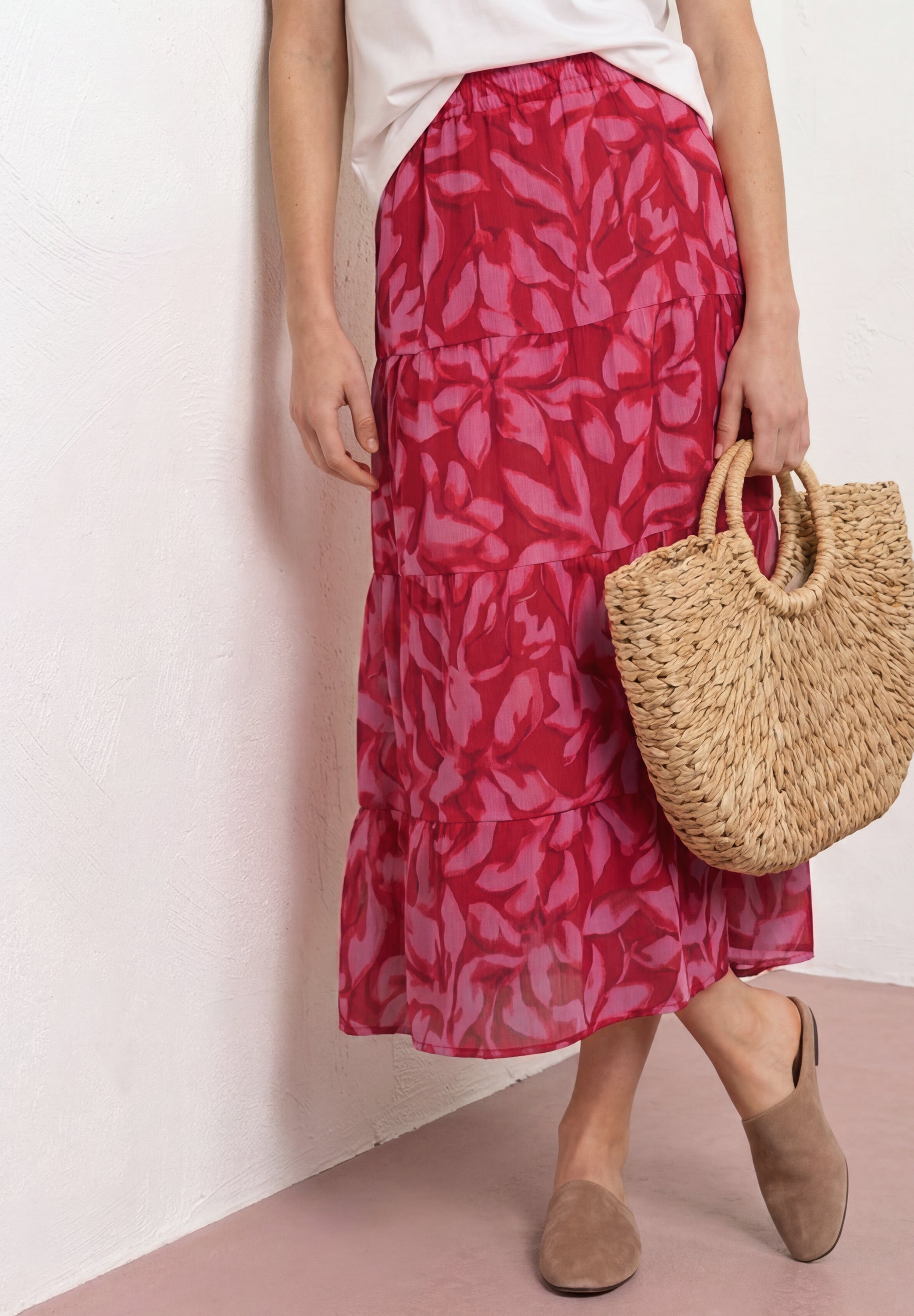 Maxi-Rock aus Chiffon mit Print