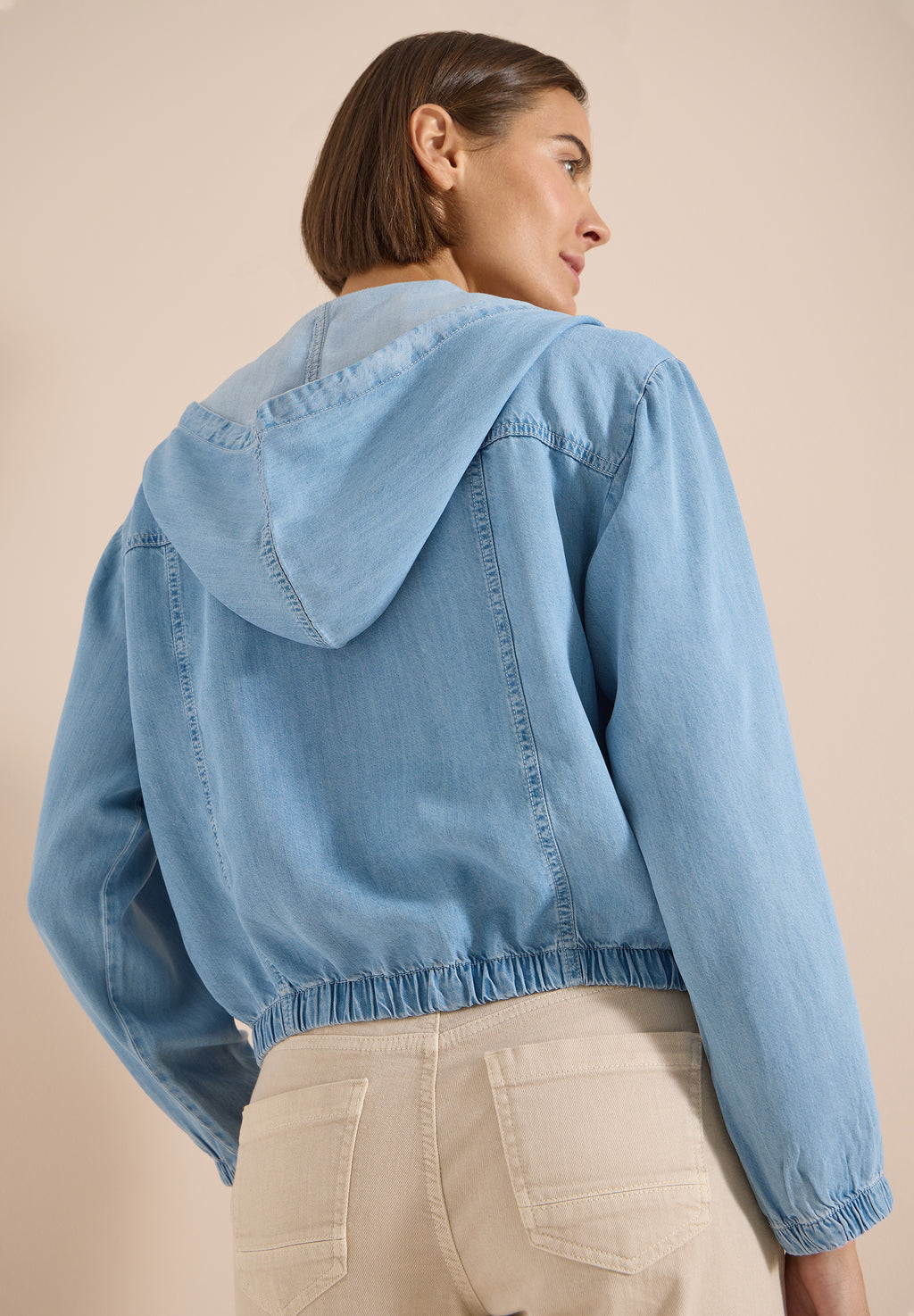 Blouson im Denim-Look mit Zipper