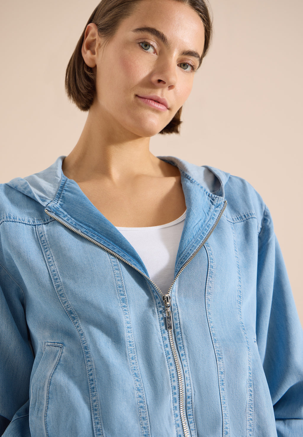 Blouson im Denim-Look mit Zipper