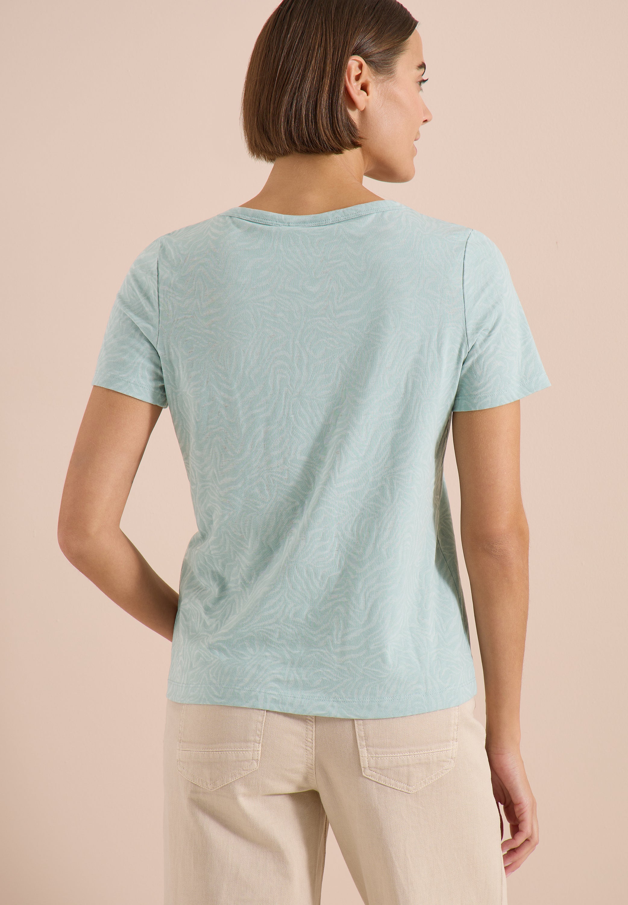 Kurzarm Shirt im Ausbrenner-Look