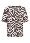 T-Shirt mit Split Neck mit Print