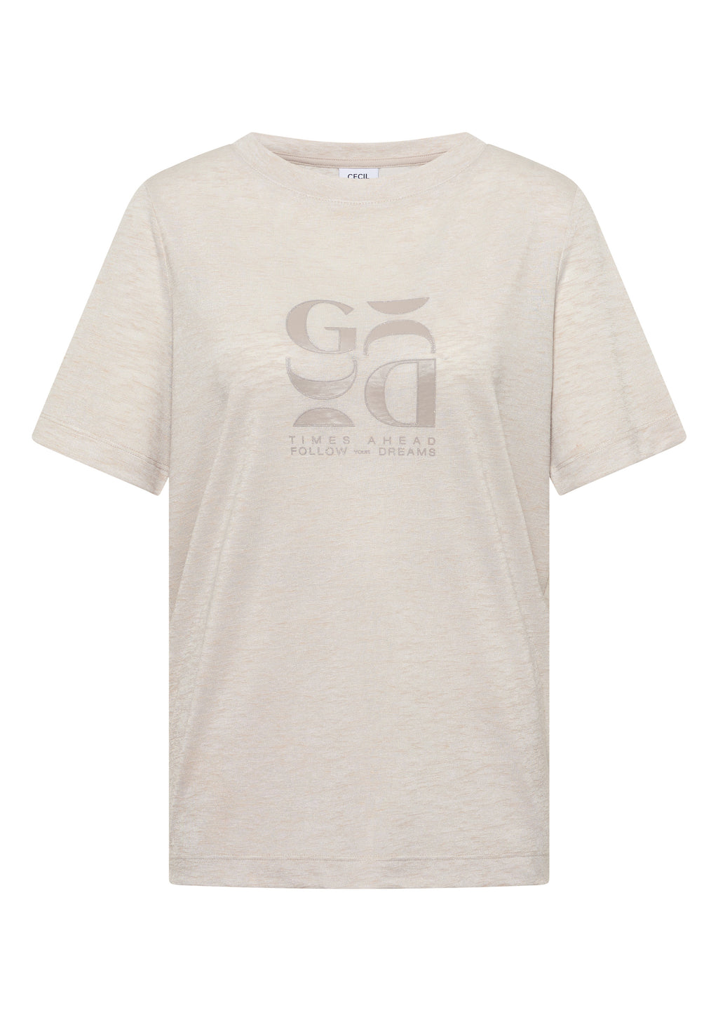 T-Shirt in Leinen-Optik mit Print