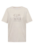 T-Shirt in Leinen-Optik mit Print