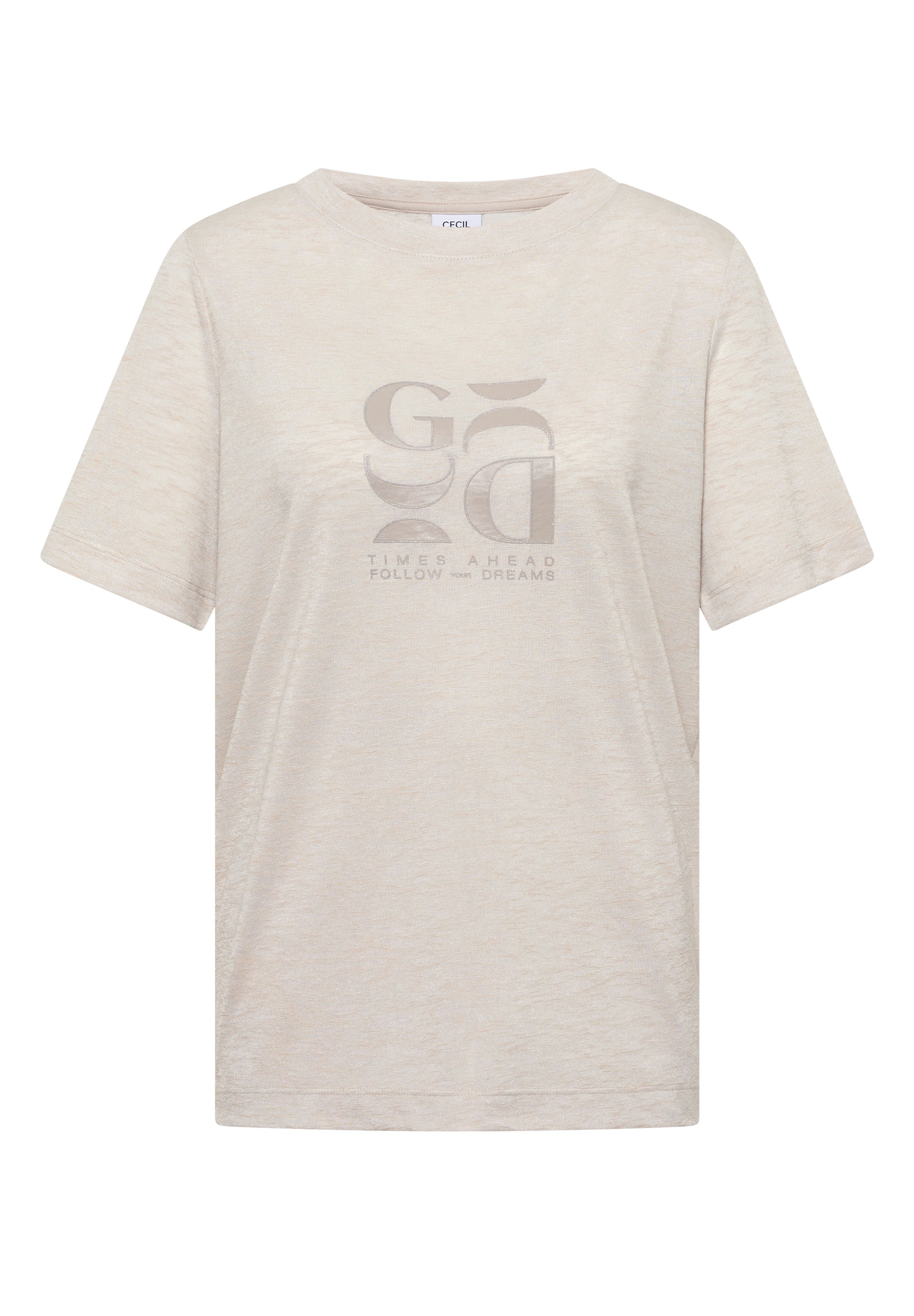 T-Shirt in Leinen-Optik mit Print
