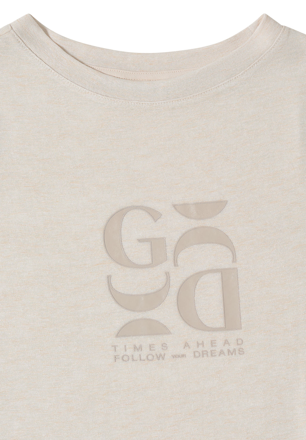 T-Shirt in Leinen-Optik mit Print