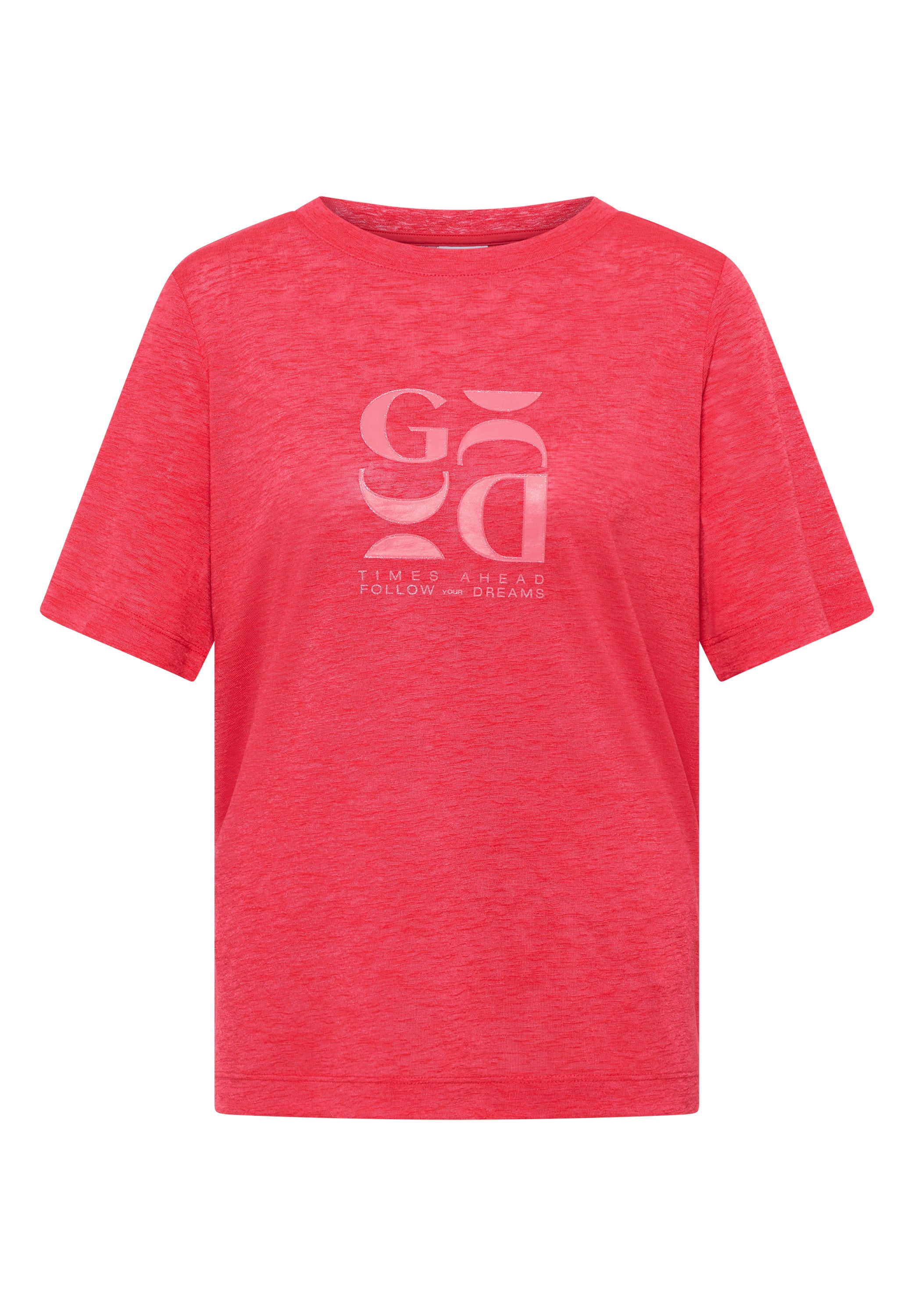 T-Shirt in Leinen-Optik mit Print