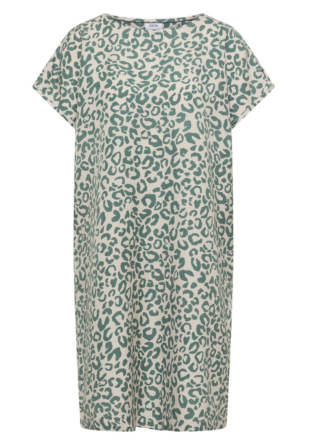 Knielanges Kleid aus Leinenmix mit Print