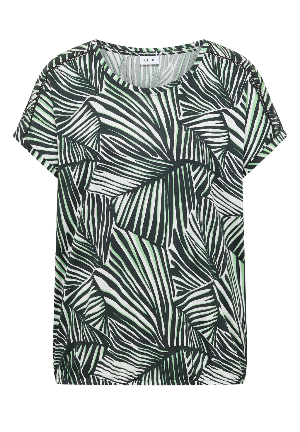 T-Shirt mit V-Neck und Spitzendetail