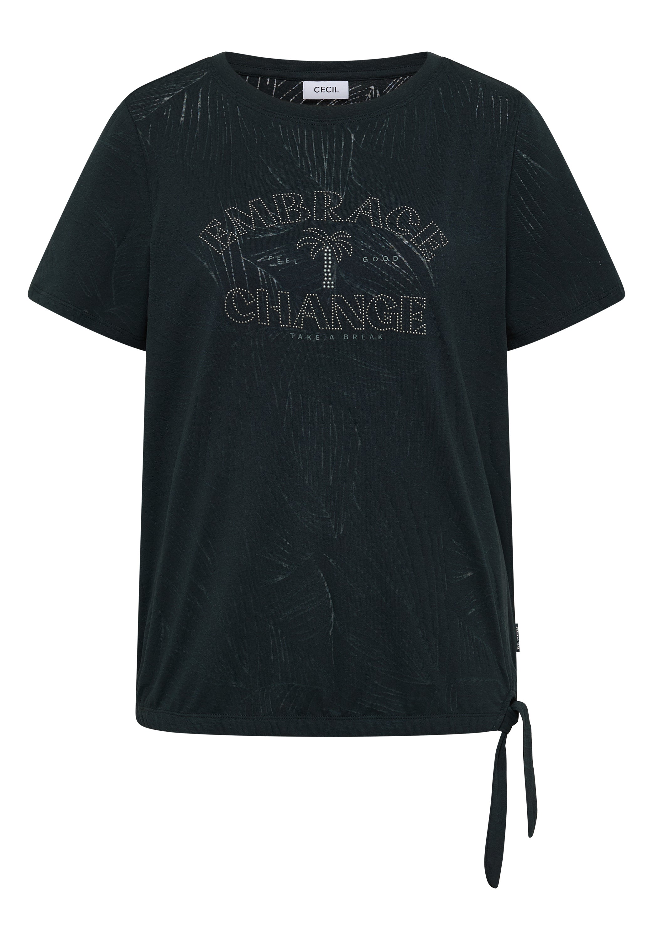 Shirt im Ausbrenner-Look mit Wording