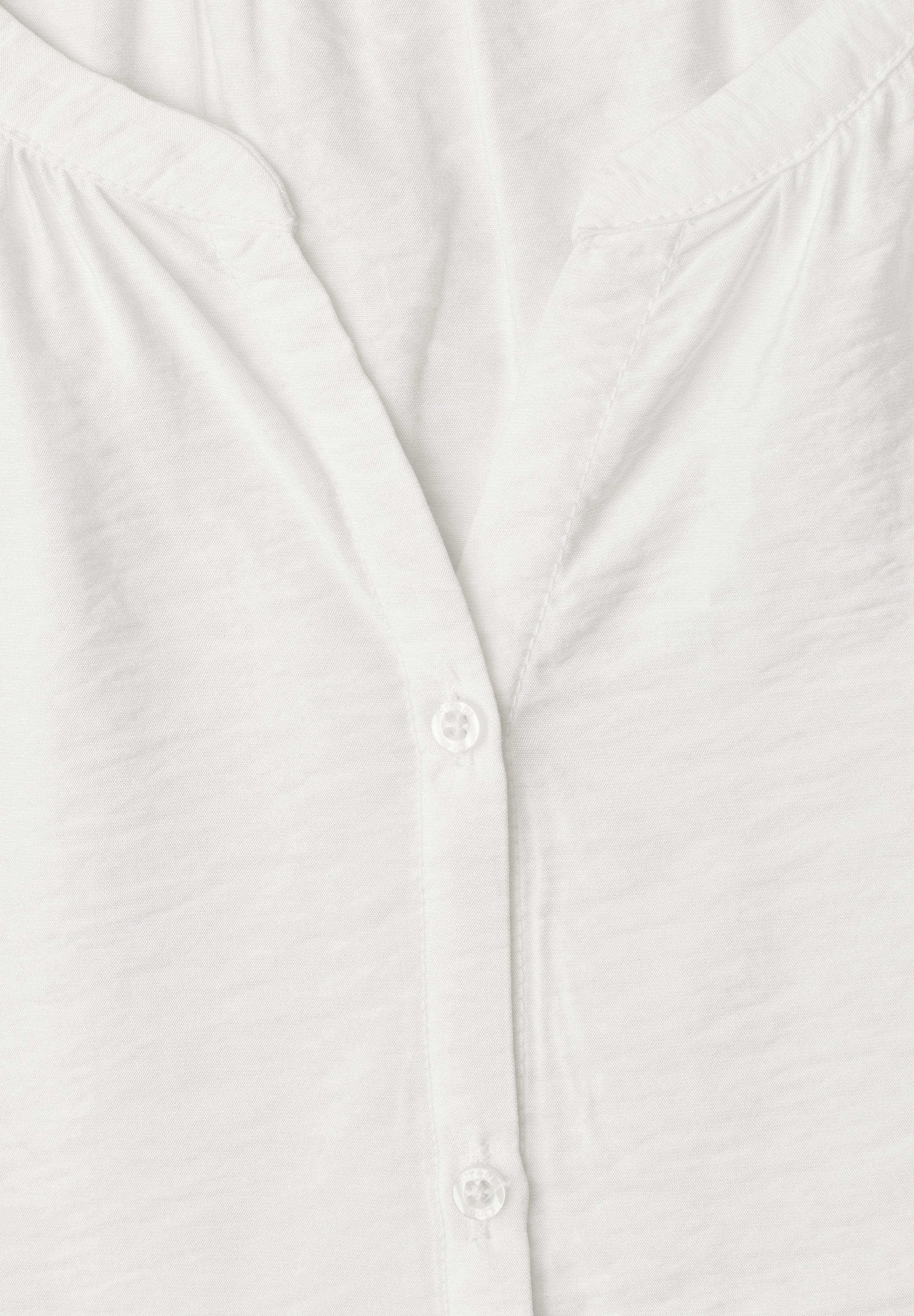 Kurzarm Bluse mit Split Neck und Knöpfen