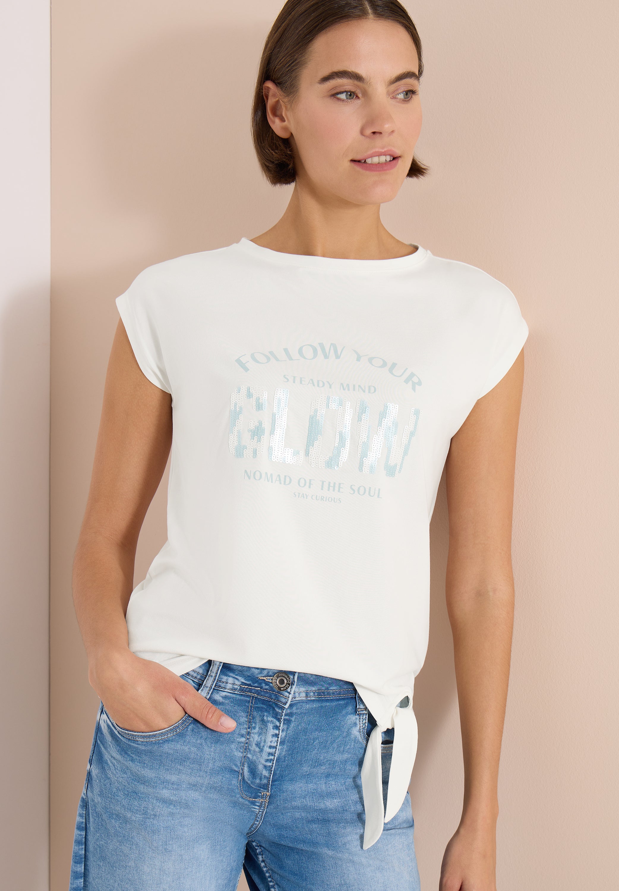 Dropped Shoulder Shirt mit Knotendetail