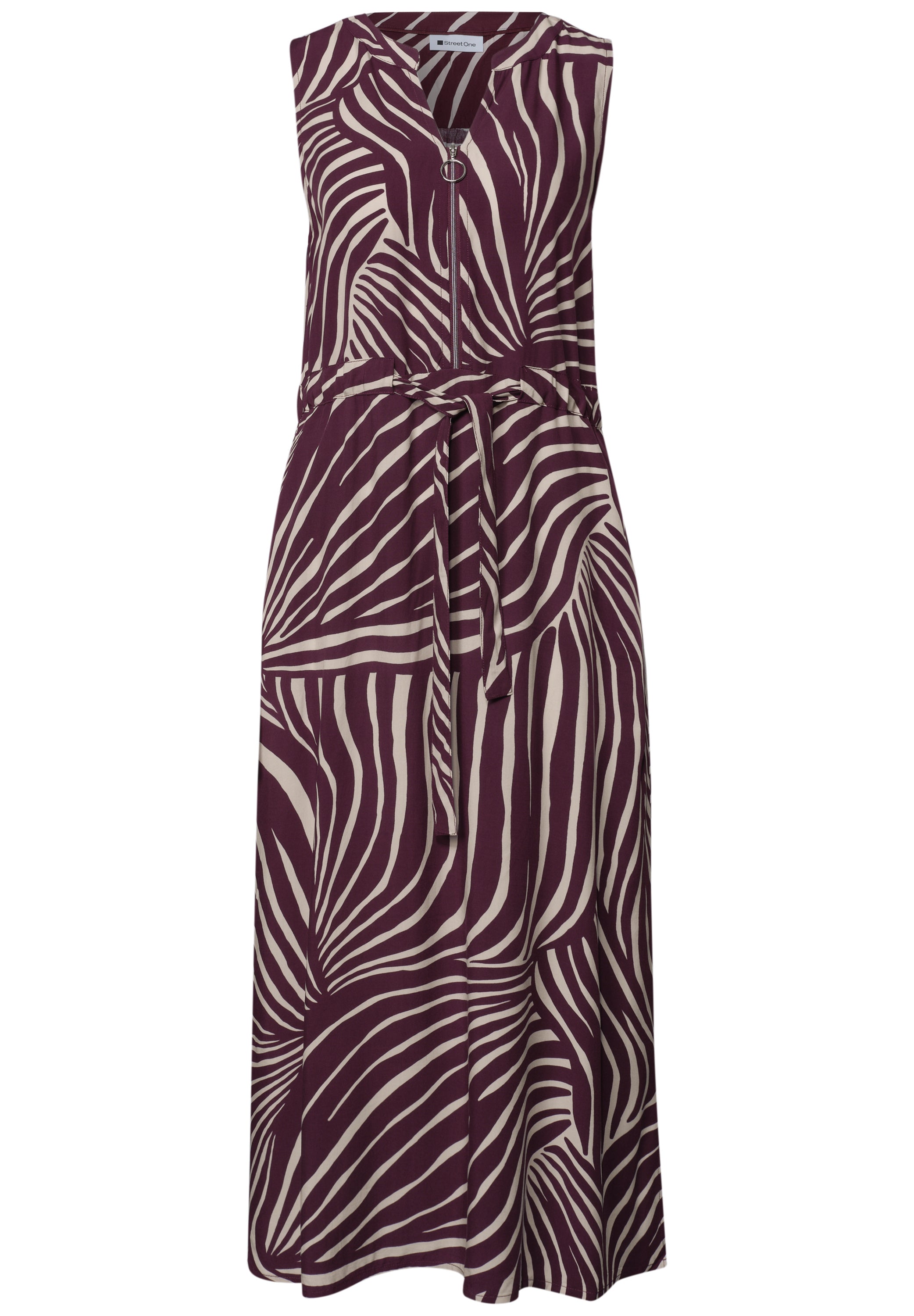 Midi-Kleid mit Split Neck und Zipper