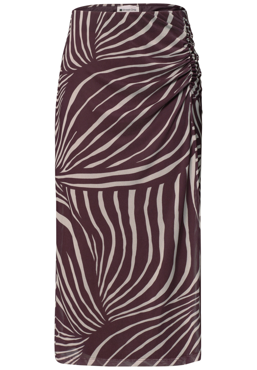 Midi-Rock aus Mesh mit Print