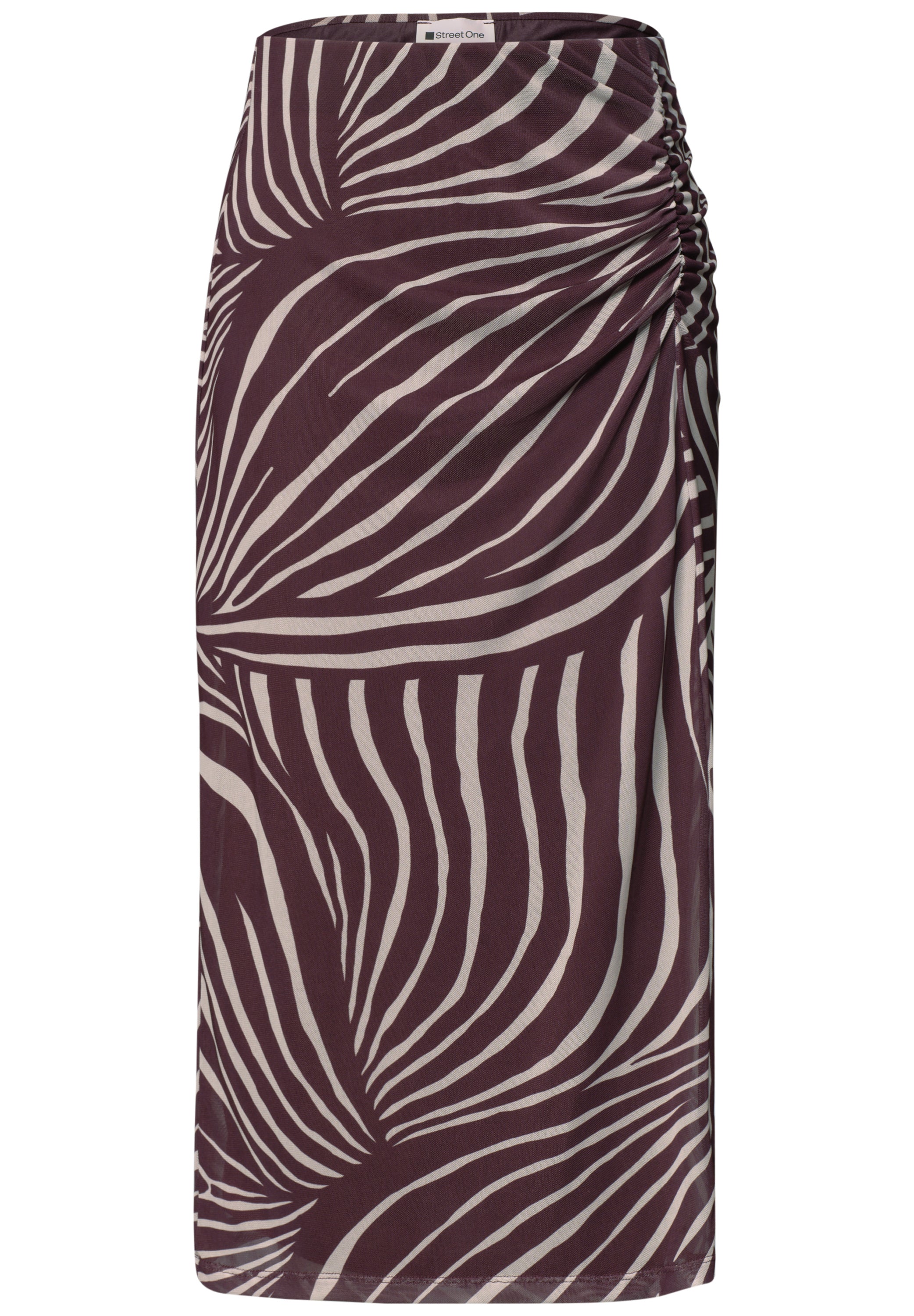 Midi-Rock aus Mesh mit Print