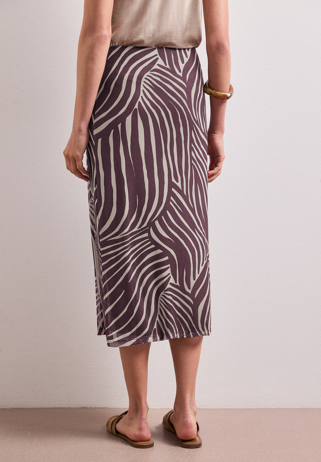 Midi-Rock aus Mesh mit Print