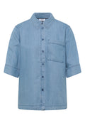 Kurzarm Hemdbluse im Denim-Look