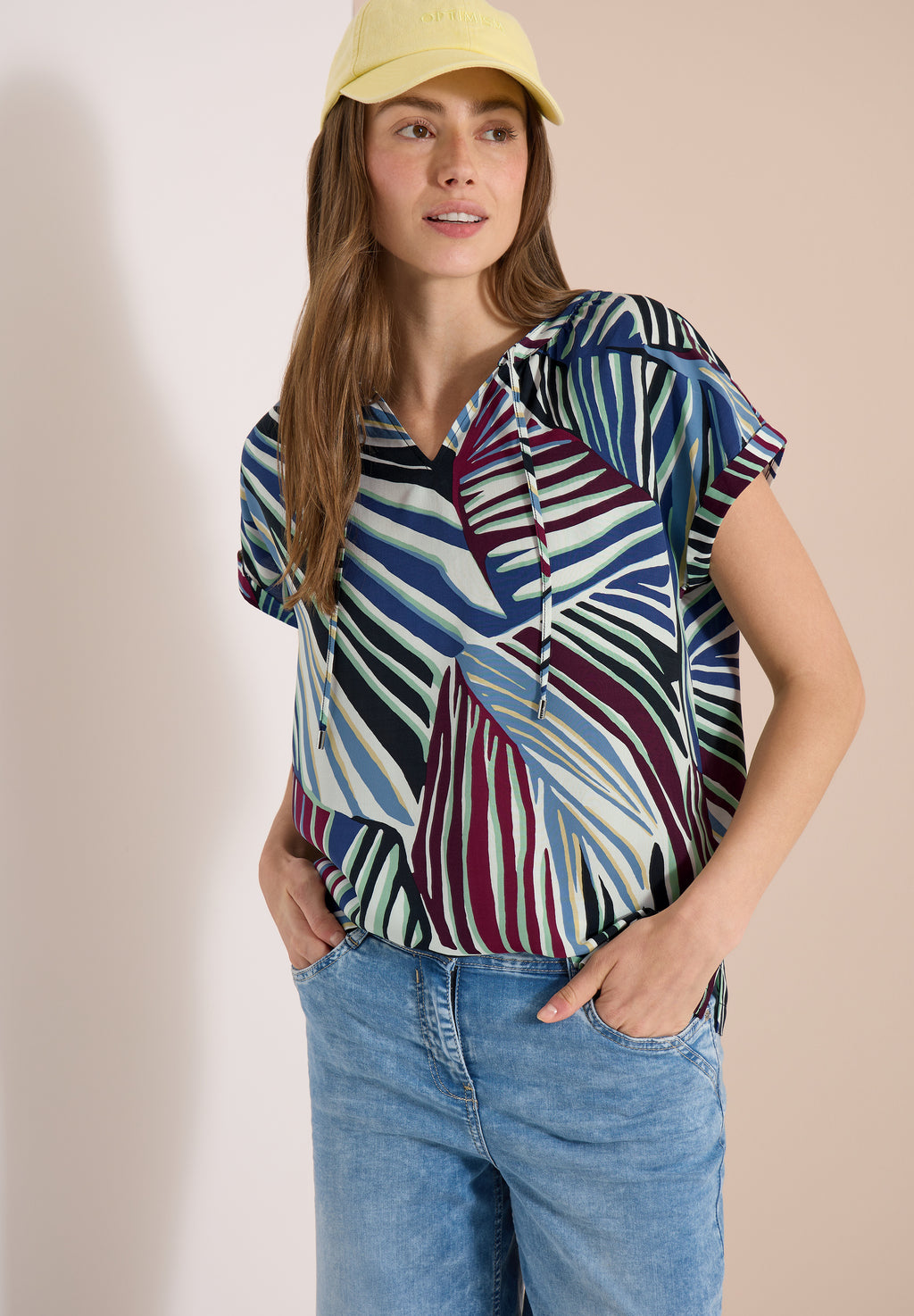 Dropped Shoulder Bluse mit Struktur