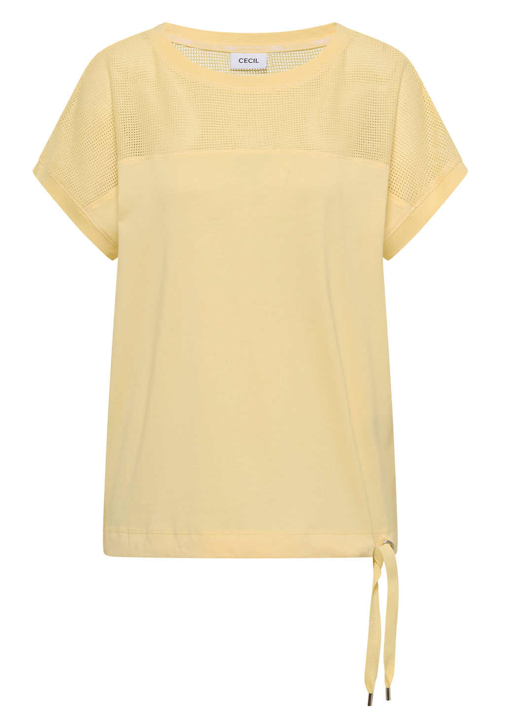 T-Shirt mit Boatneck und Mesh-Einsatz