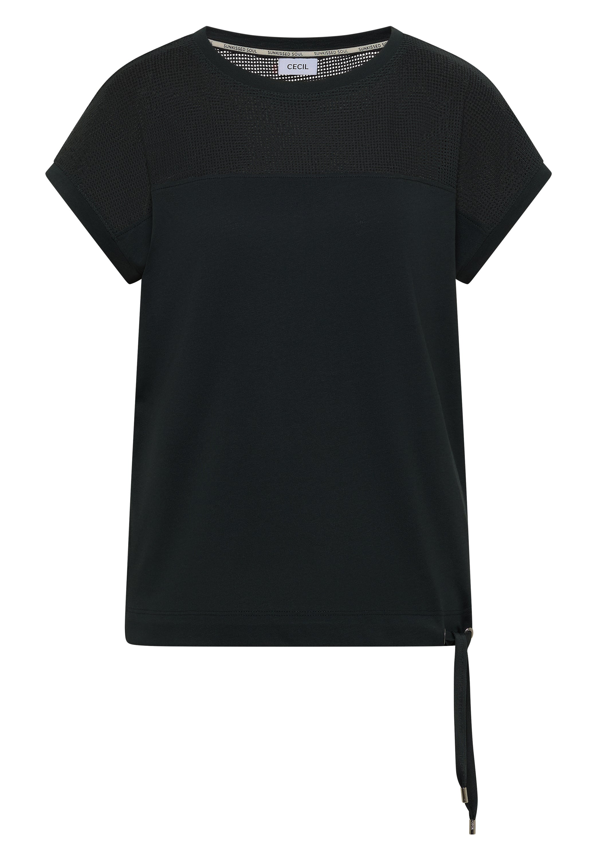 T-Shirt mit Boatneck und Mesh-Einsatz