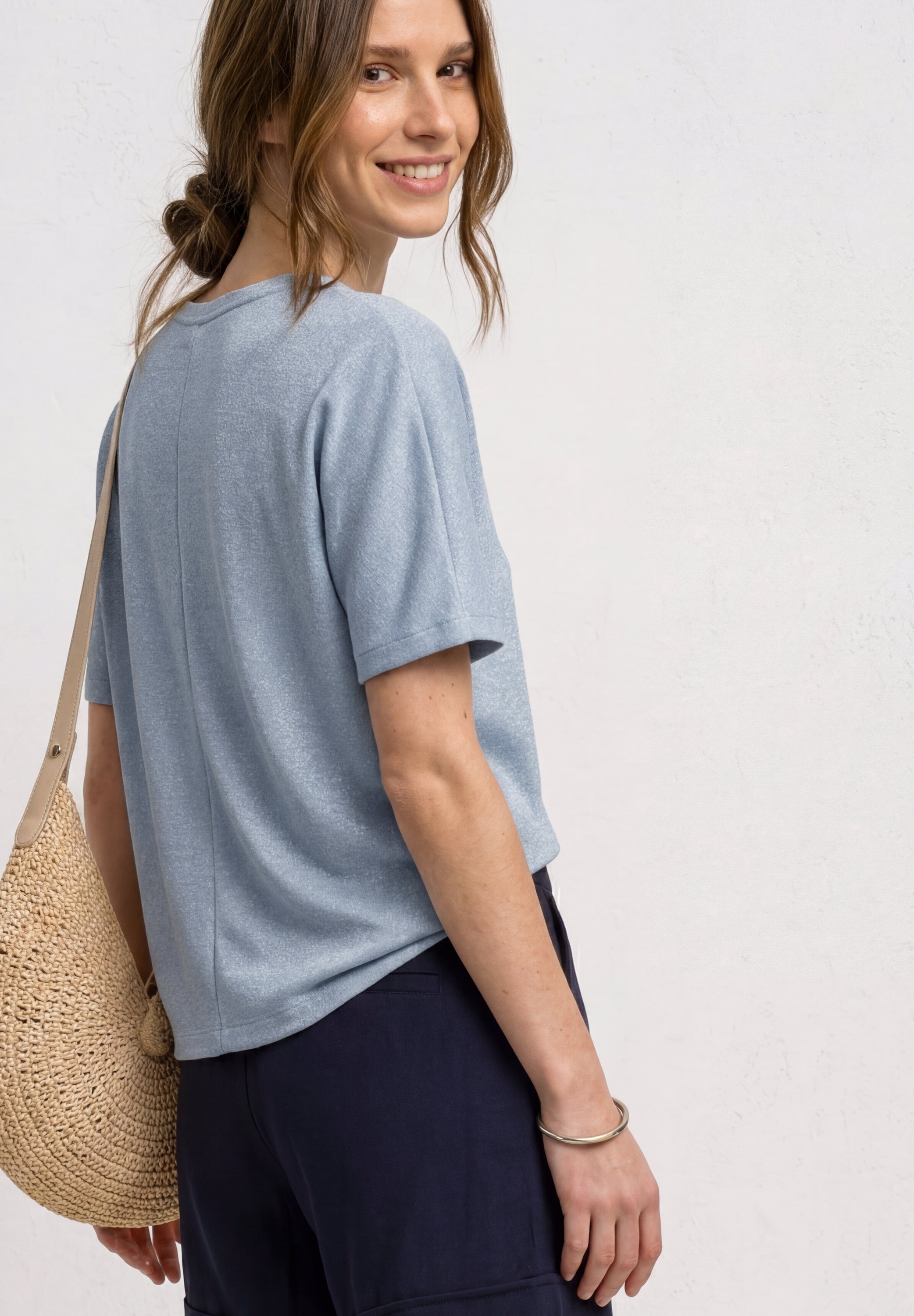 Dropped Shoulder Shirt mit Glitzerdetails