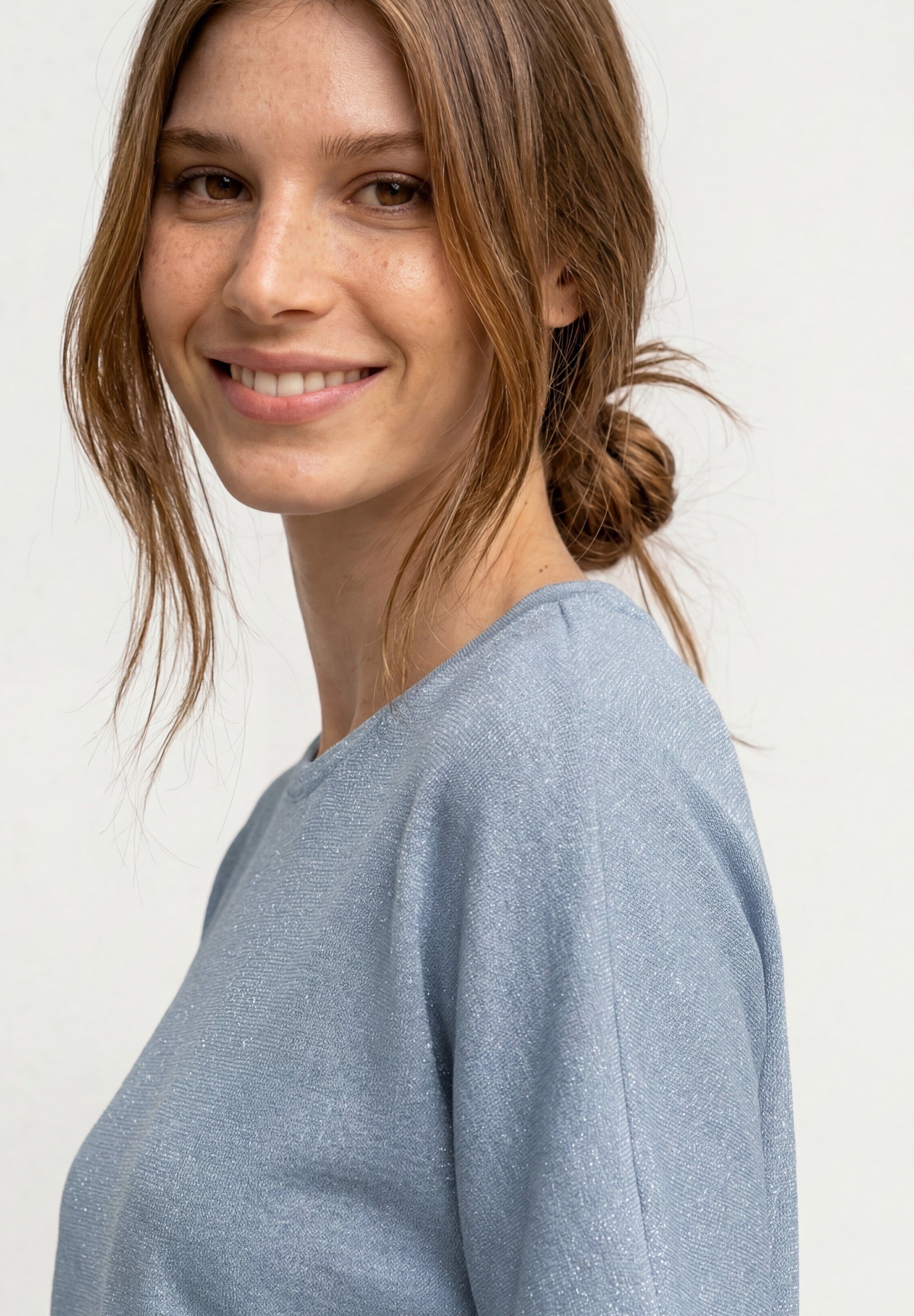 Dropped Shoulder Shirt mit Glitzerdetails