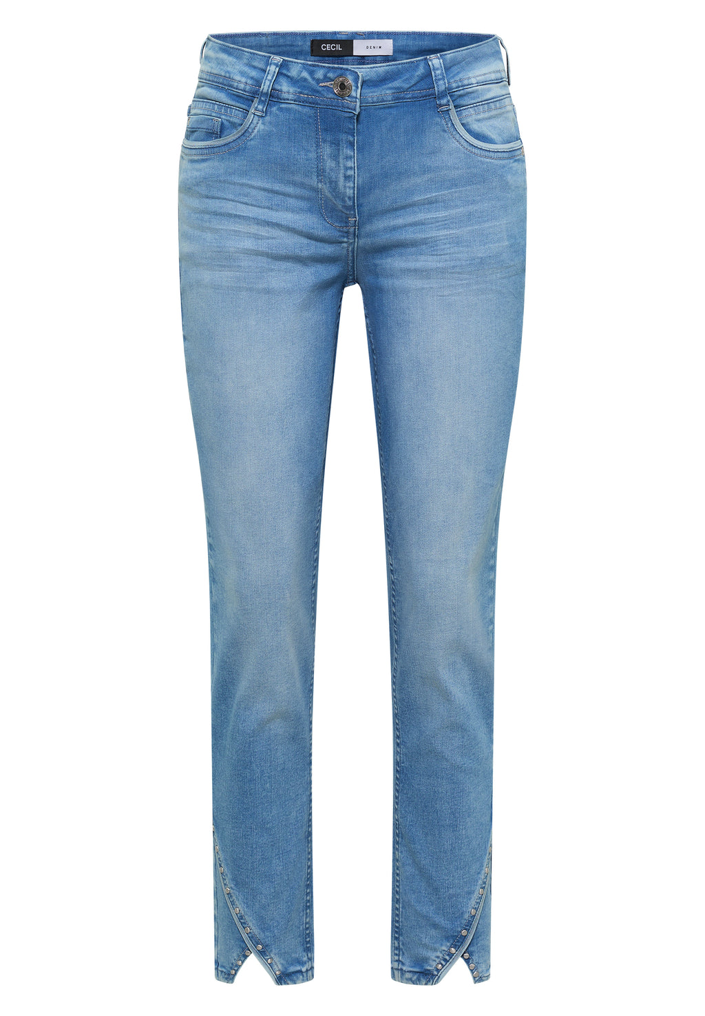 Straight Leg Jeans mit Nietendetails