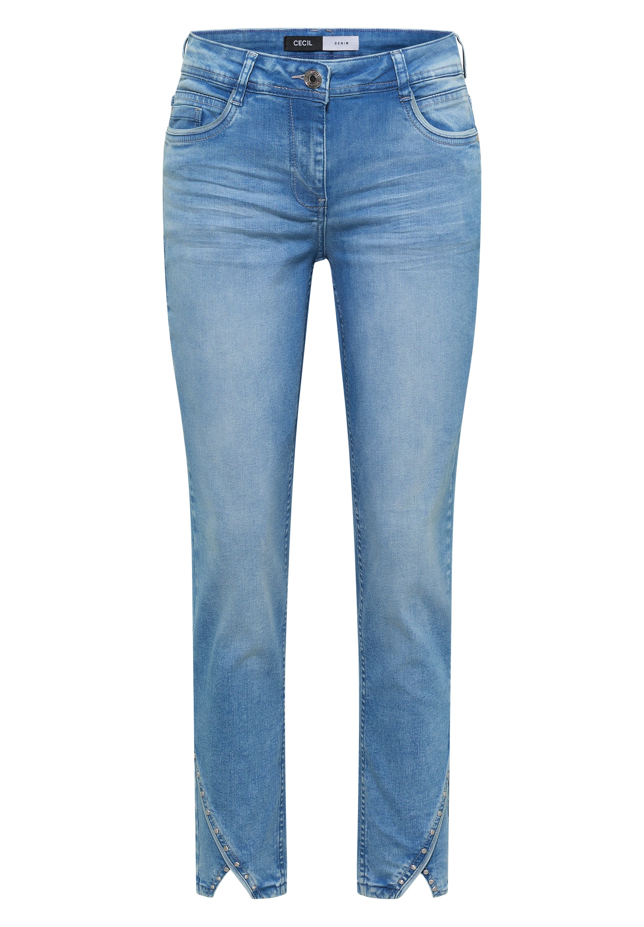 Straight Leg Jeans mit Nietendetails