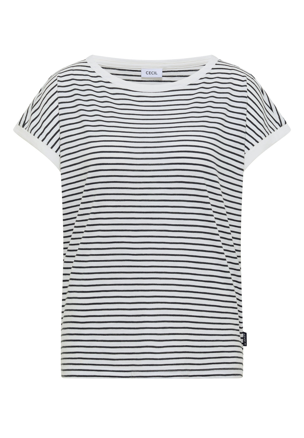 T-Shirt mit Boat Neck und Streifen