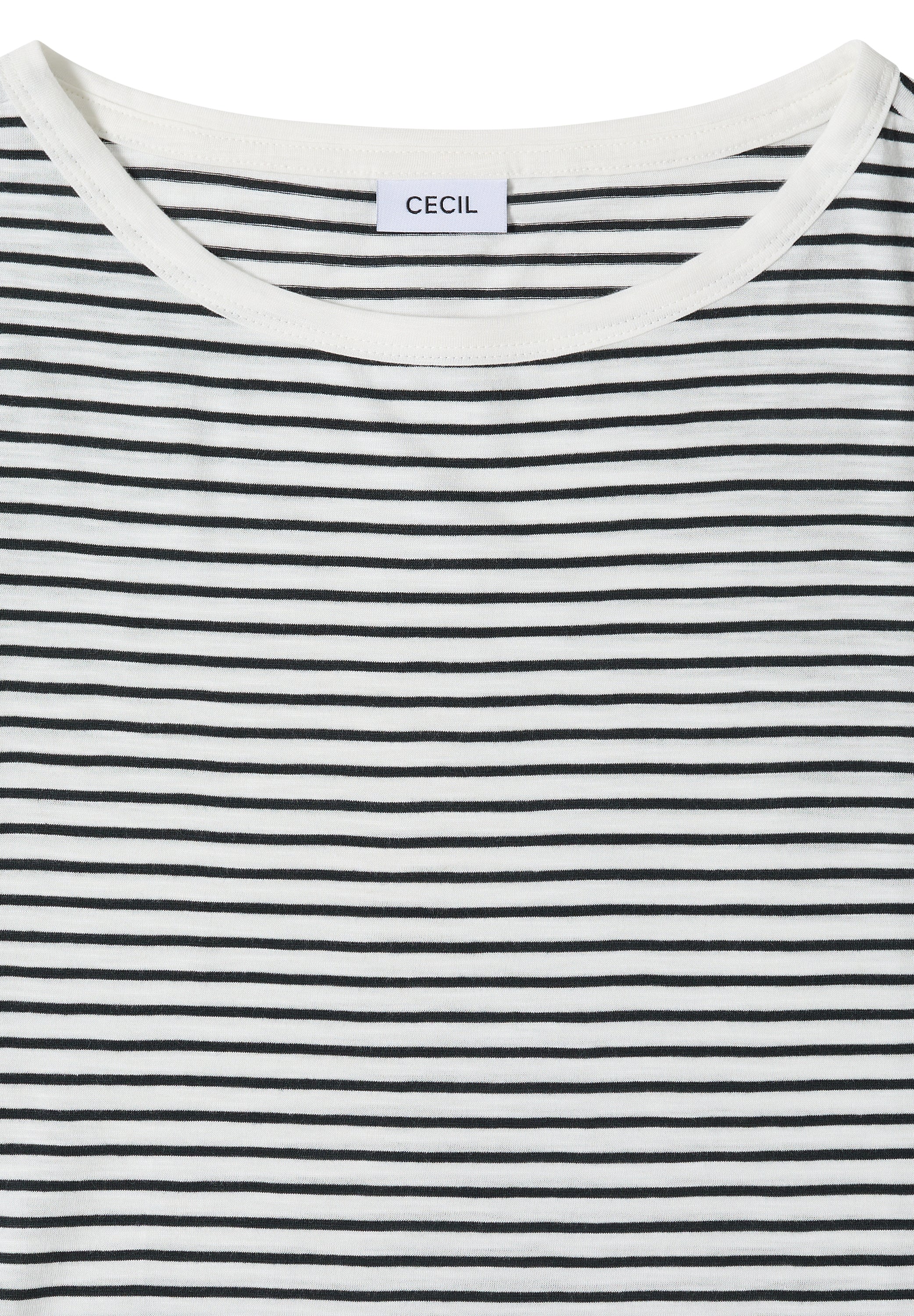 T-Shirt mit Boat Neck und Streifen