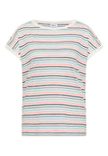 T-Shirt mit Boat Neck und Turn-Up-Detail