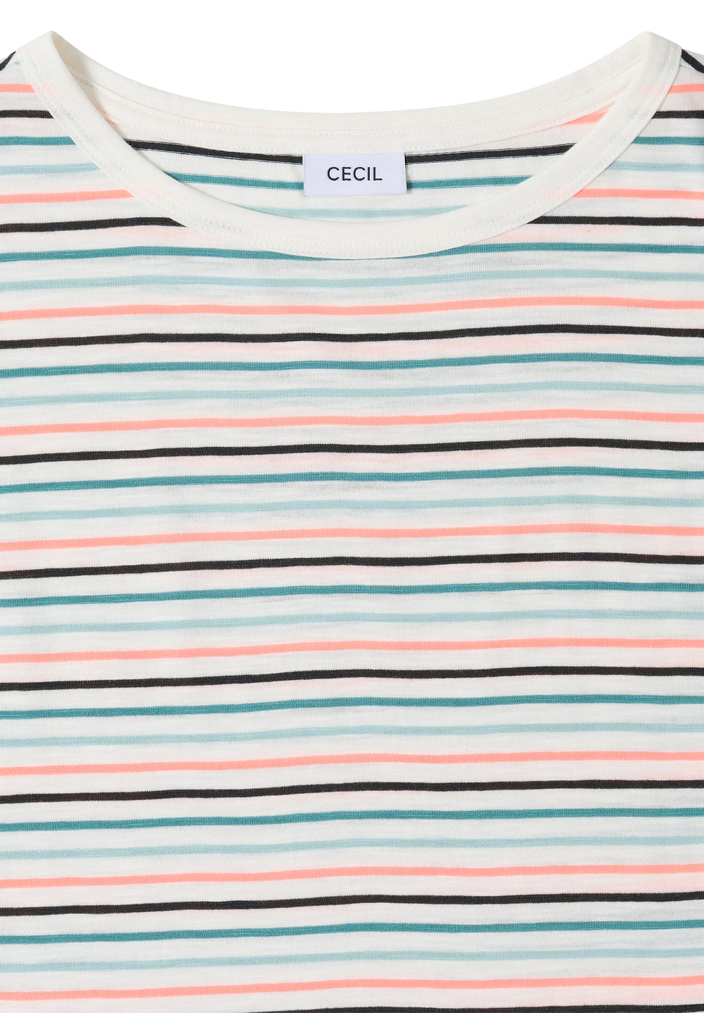 T-Shirt mit Boat Neck und Turn-Up-Detail