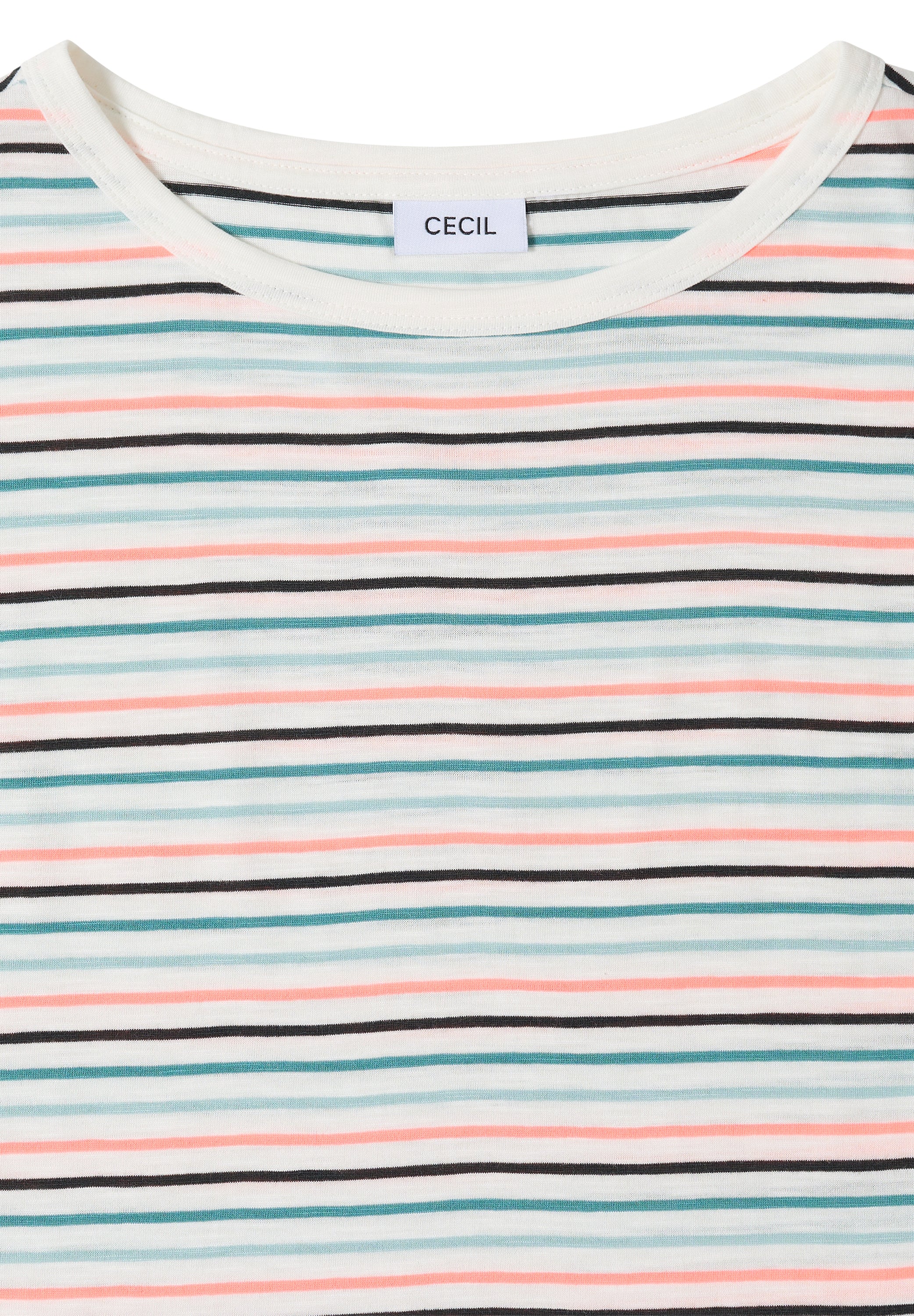 T-Shirt mit Boat Neck und Turn-Up-Detail