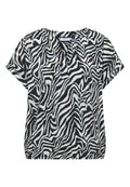 Bluse mit Split Neck und Zebra-Print