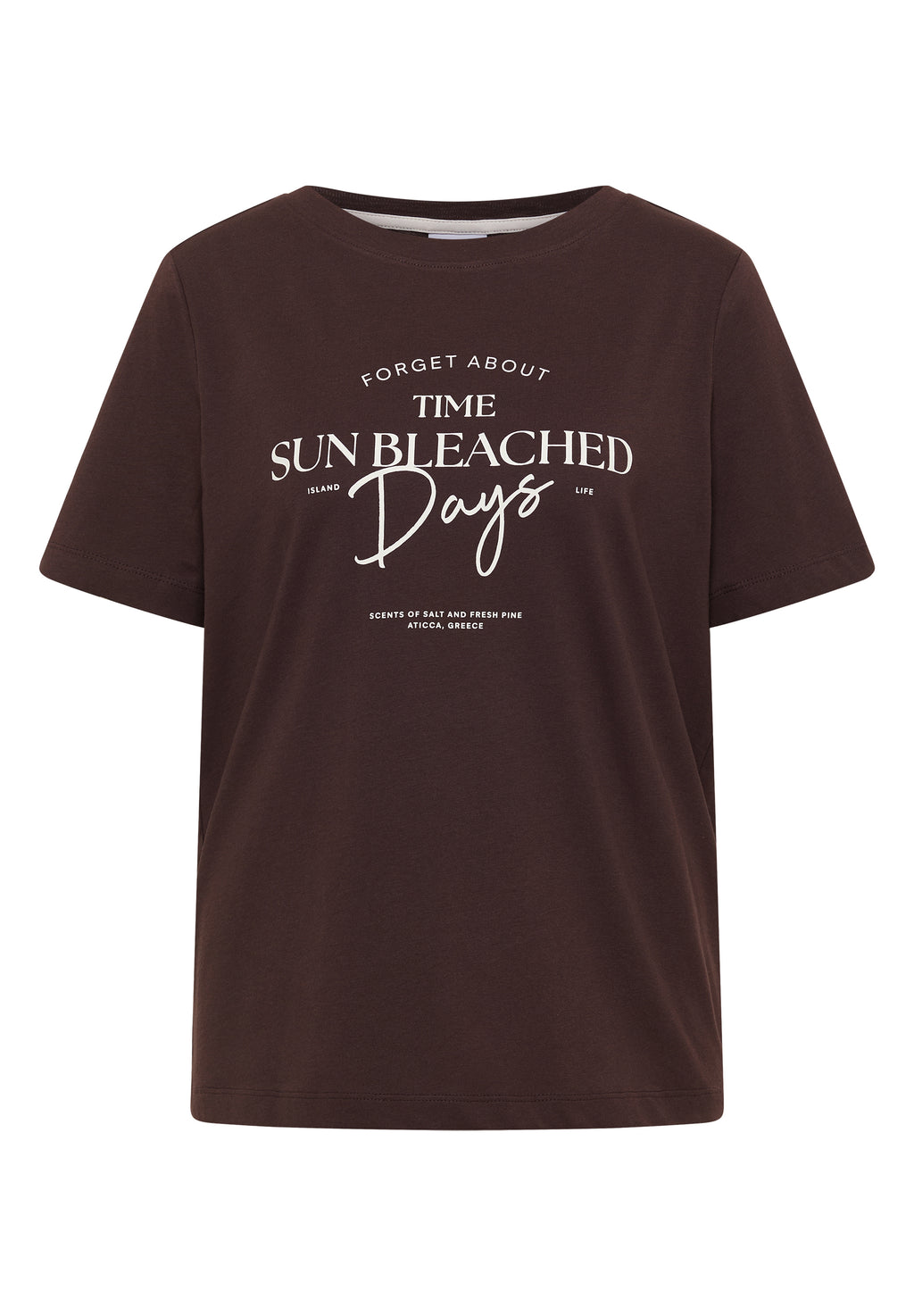 T-Shirt mit Boat Neck und Wording Artwork