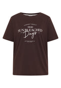 T-Shirt mit Boat Neck und Wording Artwork