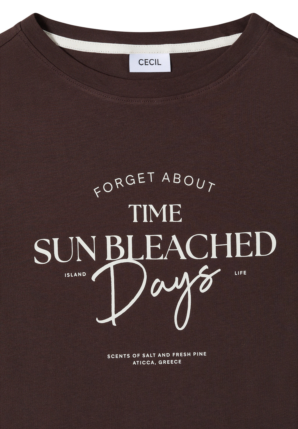 T-Shirt mit Boat Neck und Wording Artwork