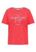 T-Shirt mit Boat Neck und Wording Artwork