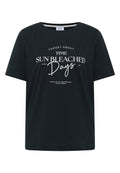 T-Shirt mit Boat Neck und Wording Artwork