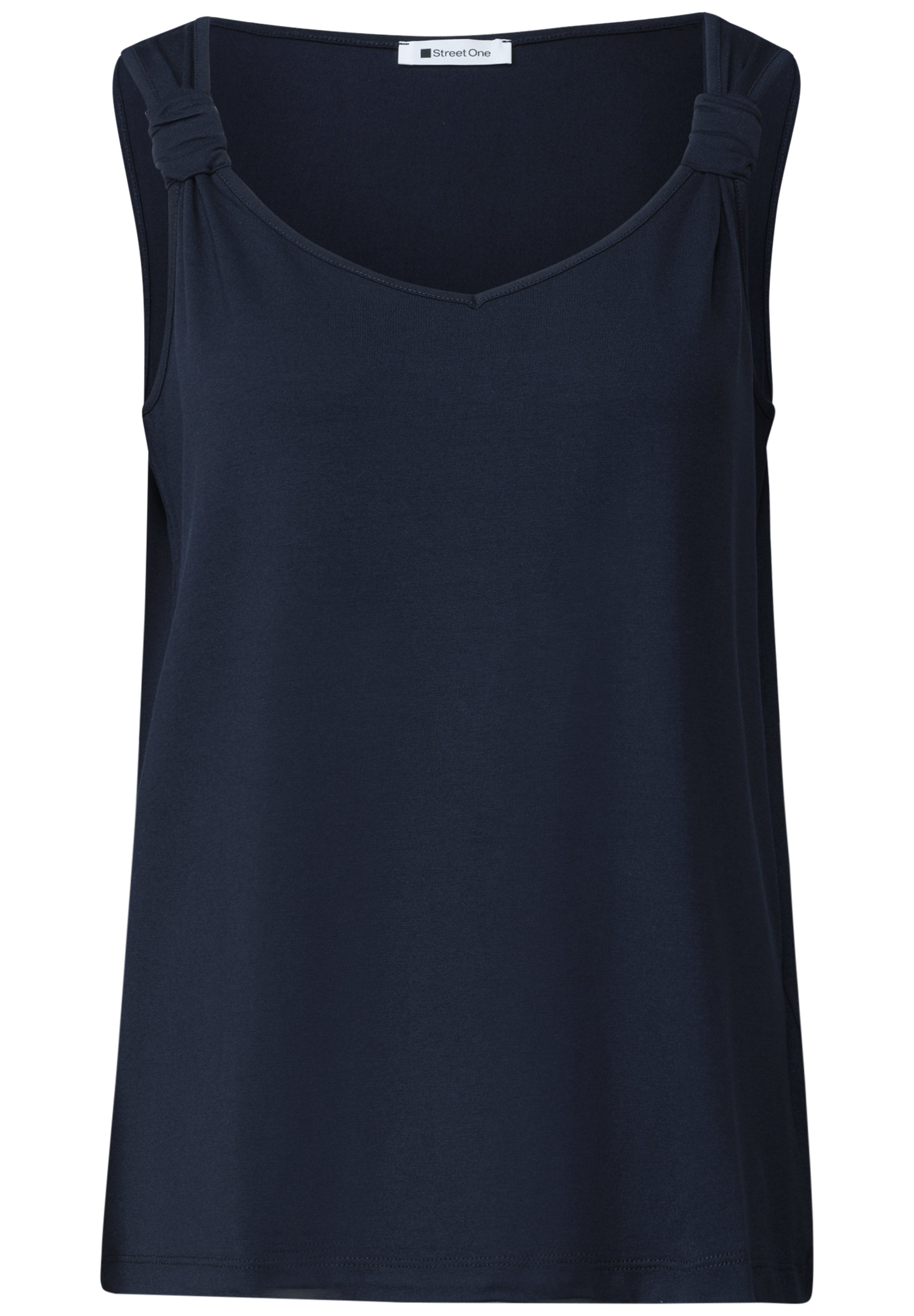 Top mit V-Neck und Knotendetail