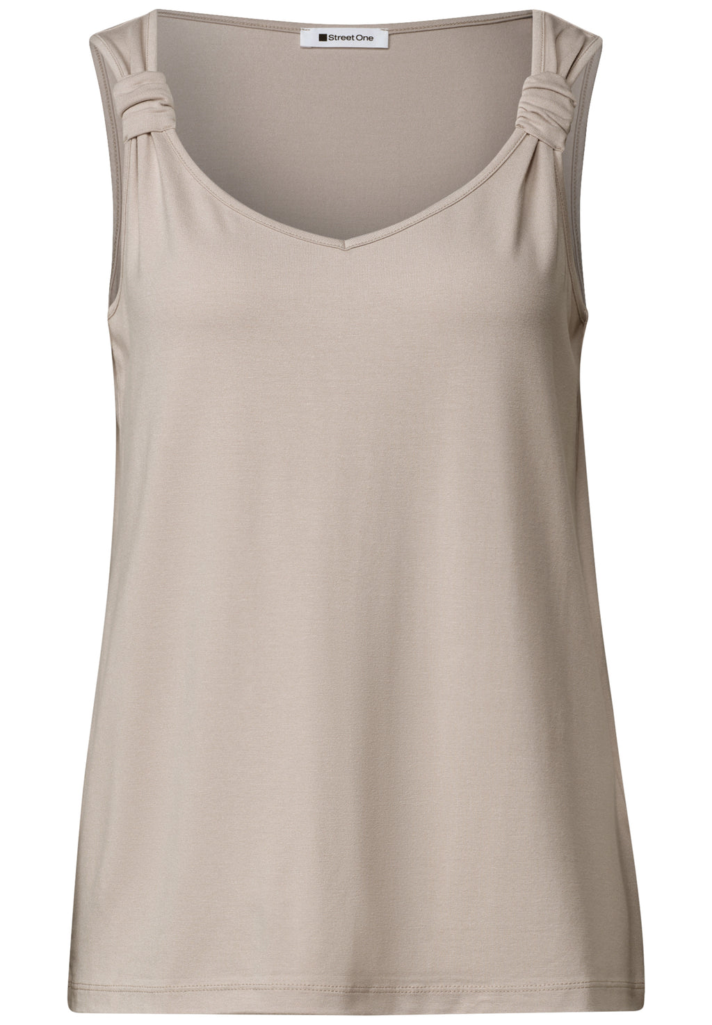 Top mit V-Neck und Knotendetail