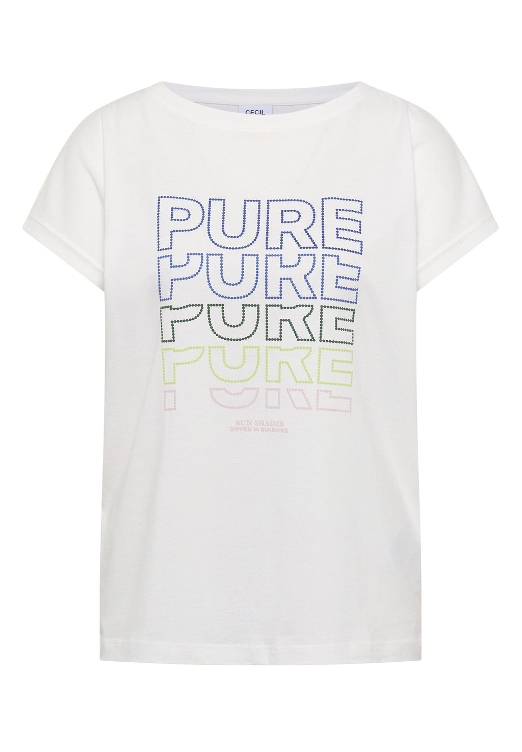 T-Shirt mit Boat Neck und Frontprint