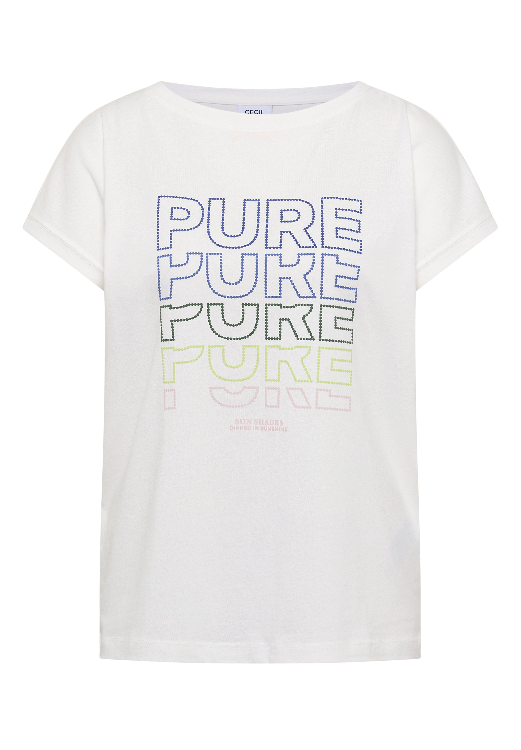 T-Shirt mit Boat Neck und Frontprint
