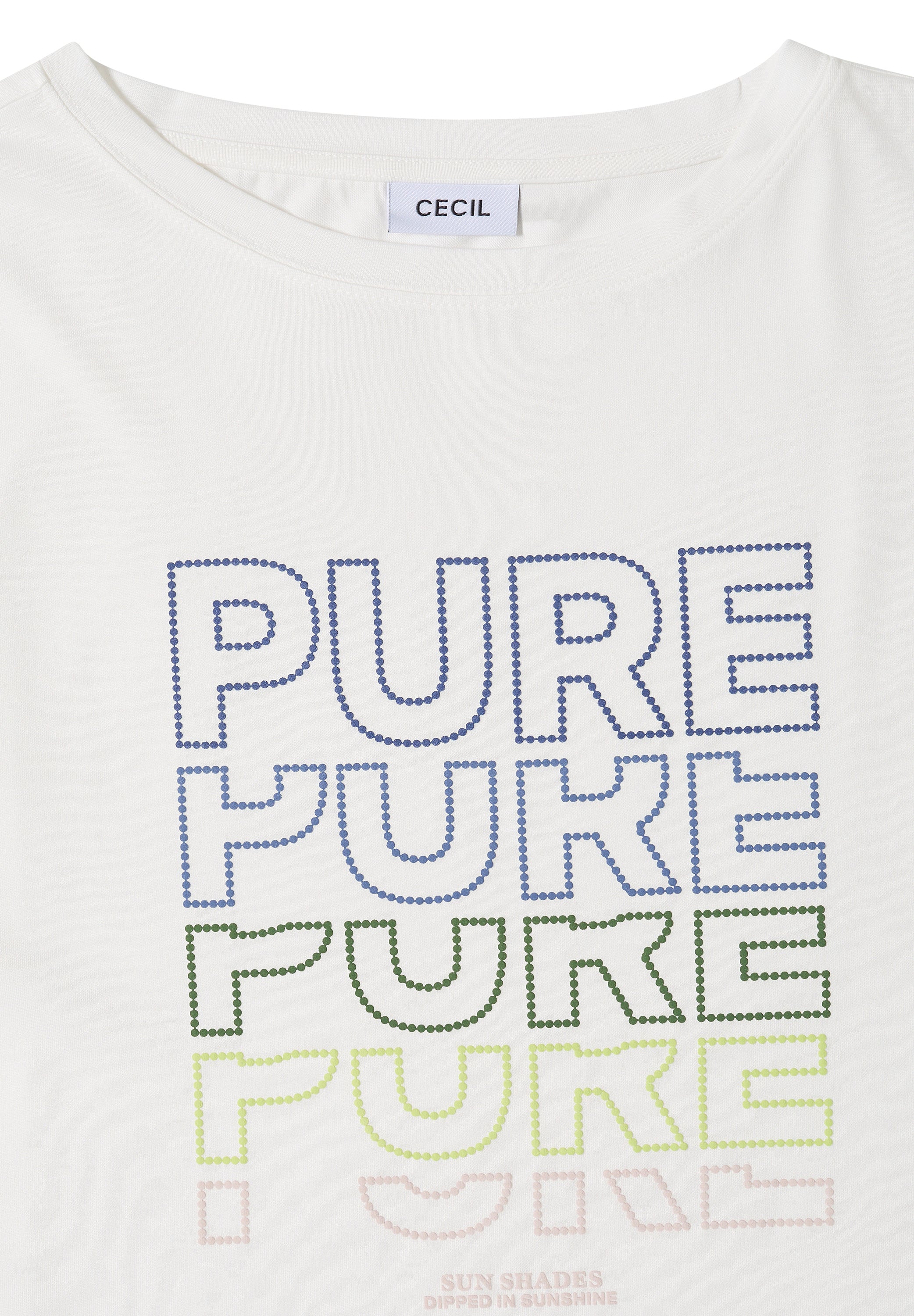 T-Shirt mit Boat Neck und Frontprint