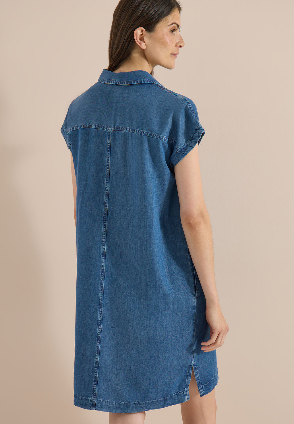 Knielanges Kleid im Denim-Look