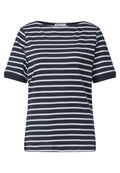 T-Shirt mit Boat Neck und Streifen