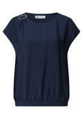 Blusenshirt mit Rundhals und Schnallendetail